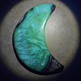 3.7lbs Volcano Agate/Slab/Green Fluorescent/Minerals/Crescent Moon