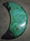 3.7lbs Volcano Agate/Slab/Green Fluorescent/Minerals/Crescent Moon