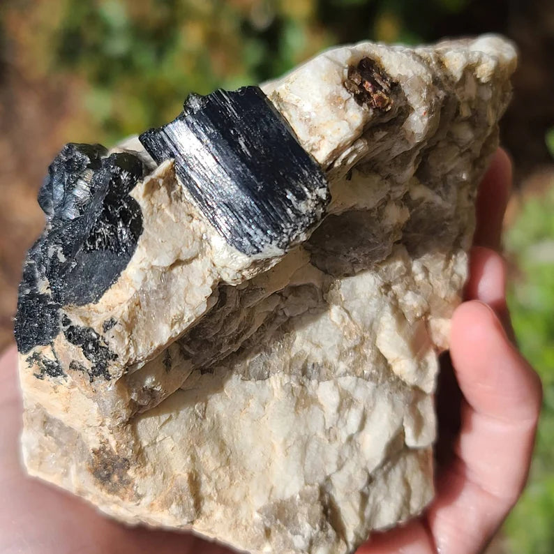 Golden mica online with black tourmaline