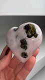 Pink Manganocalcite Heart with Beautiful Pattern & UV Glow — Peru
