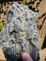Extra Sparkly Black Sphalerite with Custom Wood Stand