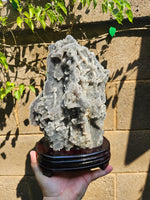 Extra Sparkly Black Sphalerite with Custom Wood Stand