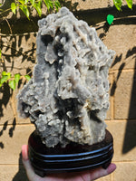 Extra Sparkly Black Sphalerite with Custom Wood Stand