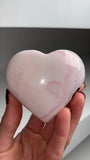 Pink Manganocalcite Heart with Beautiful Pattern & UV Glow — Peru