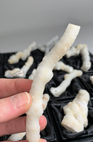 Druzy White Coral Chalcedony Stalactites – 12 Piece Lot
