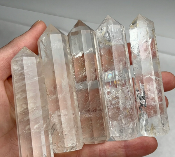 Crystal Quartz Towers – Self-Standing 5 Piece Lot