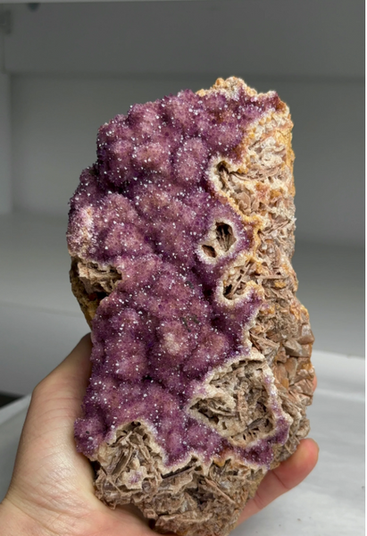 Pink Amethyst After Calcite Pseudomorph