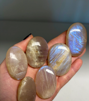 Top Grade Flashy Rainbow Moonstone – 6 Piece Lot