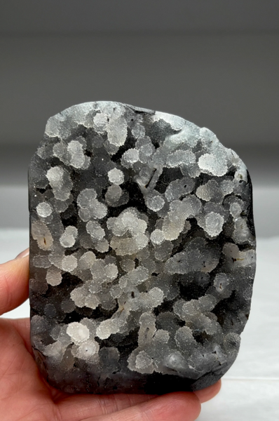 Very High Grade Druzy Chalcedony Geode with Lustrous Stalactites