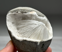 Scolecite Flower Geode with Sparkly Druzy Quartz
