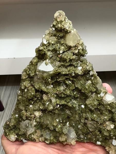High Grade Forest Green Epidote with Quartz – “Christmas Tree” Specimen