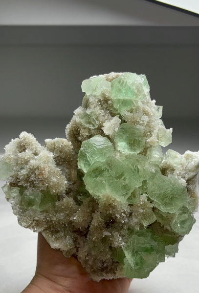 Green Fluorite with Quartz