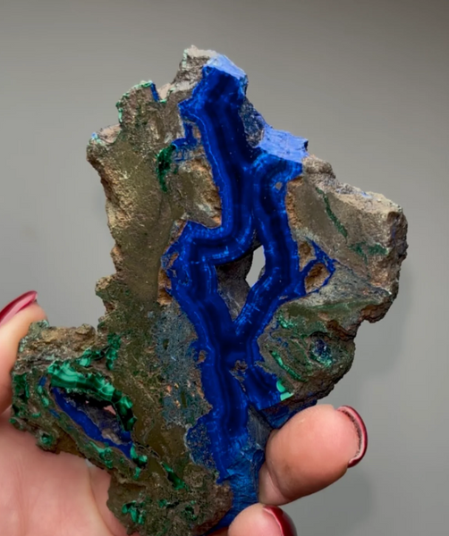 Amazing Rich Blue Azurite with Green Malachite – Siberia, Russia