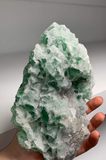Green Fluorite with Super Sparkly White Quartz