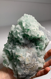 Green Fluorite with Super Sparkly White Quartz