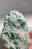 Green Fluorite with Super Sparkly White Quartz