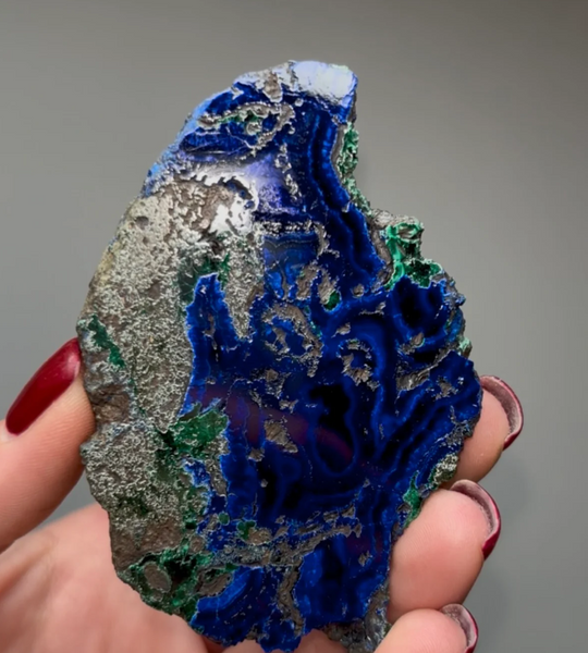 Amazing Rich Blue Azurite with Green Malachite — Siberia, Russia