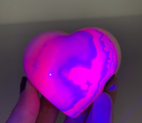 Pink Manganocalcite Heart with Beautiful Pattern & UV Glow — Peru