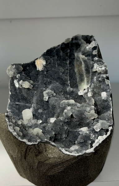 Druzy Blue Chalcedony with Apophyllite Geode — Nashik, India