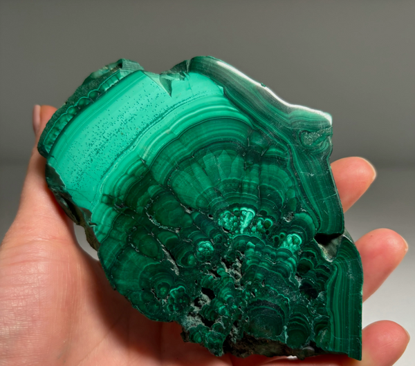 Green Malachite Stalactite with Beautiful Pattern — L’Étoile du Congo Mine, Lubumbashi, D.R. Congo