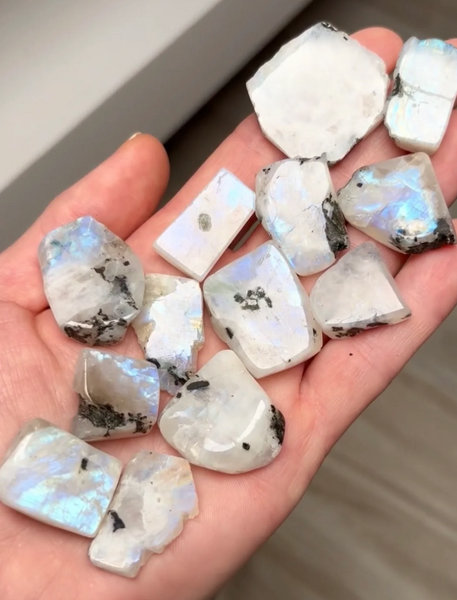 Very High-Grade Rainbow Moonstone – 13 Piece Lot