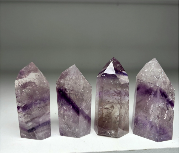 Beautiful Phantom Amethyst Towers – 4 Piece Lot