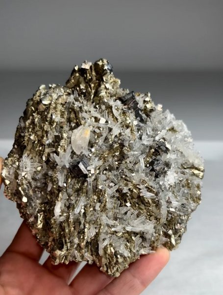 Pyrite with Quartz and Sphalerite