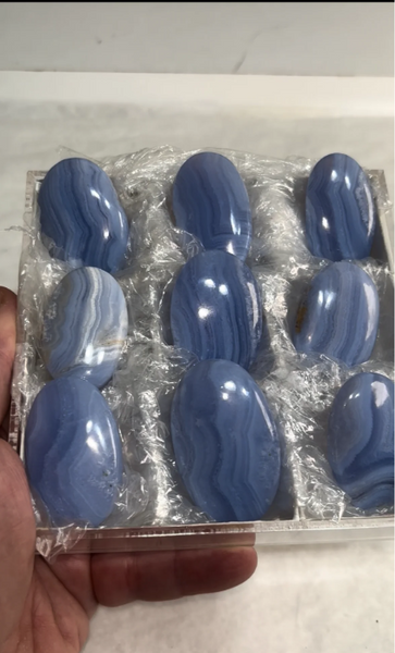 High Grade Blue Lace Agate – 9 Piece Lot