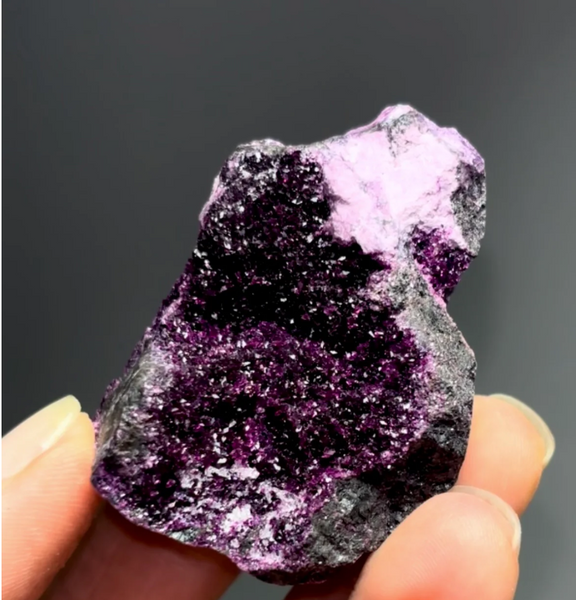 Rare Kammererite Specimen with Exceptional Purple-Red Crystals