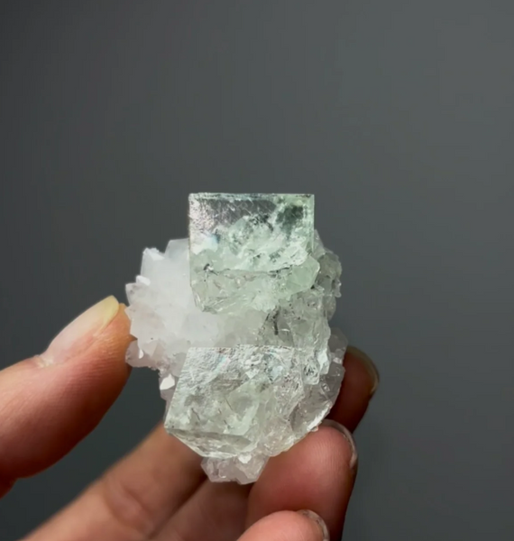 Gemmy Green Fluorite with Quartz