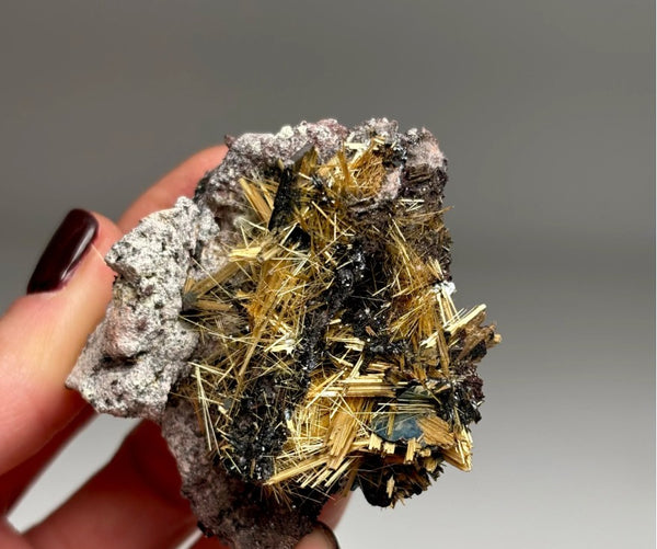 Golden Rutile with Hematite — Novo Horizonte, Brazil