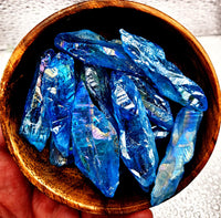 10-15g Angel Aura//Blue//Quartz//Polished Stones//Art//Crafts//Tumbled Gemstones//Crystals