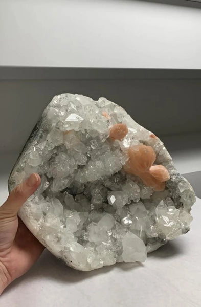 Very High Grade Gemmy Apophyllite with Pink Stilbite – Incredible Museum-Quality Specimen