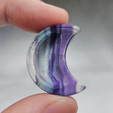 27mm Fluorite/Cresent Moon/Purple Fluorite/Rainbow Fluorite/Polished Bowls/High Quality/Mineral/Metaphysical