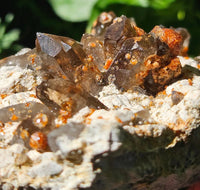 402g Spessartine Garnet/Smoky Quartz/Feldspar/All Natural Mineral/Fujian, China