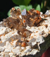 402g Spessartine Garnet/Smoky Quartz/Feldspar/All Natural Mineral/Fujian, China