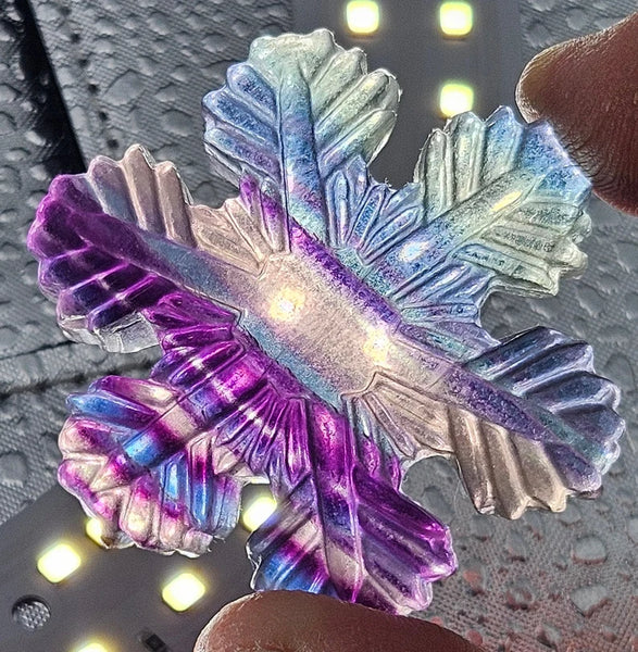 42g Fluorite//Purple Fluorite//Green Fluorite//Polished Minerals//Snowflake//Gifts