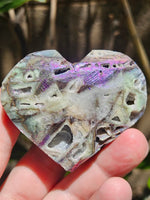 107g Sphalerite/Titanium Aura/Heart/Druse/Sparkly/Minerals//Crystals