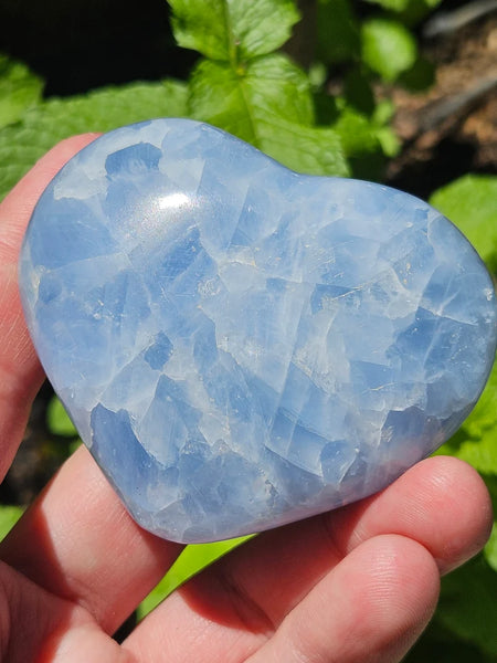 174g Blue Calcite//Polished Puffy Heart//Love//Madagascar