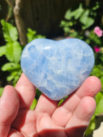 174g Blue Calcite//Polished Puffy Heart//Love//Madagascar