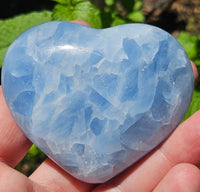 174g Blue Calcite//Polished Puffy Heart//Love//Madagascar