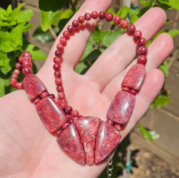 63g Pink Thulite Necklace